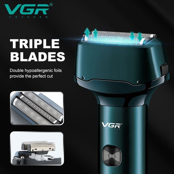 Картинка Аккумуляторная сеточная электробритва VGR V-370 Professional Foil Shaver с триммером